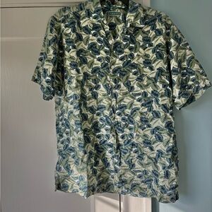 Cubavera Tropical Vacation Resortwear Summer Linen Button Down Shirt
